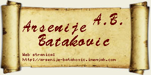 Arsenije Bataković vizit kartica